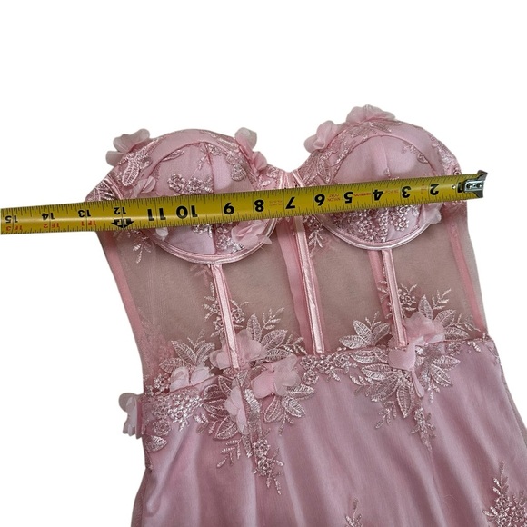 Lulus Radiant Expectations Pink Embroidered Floral Bustier Maxi Dress Size XS - Picture 14 of 17